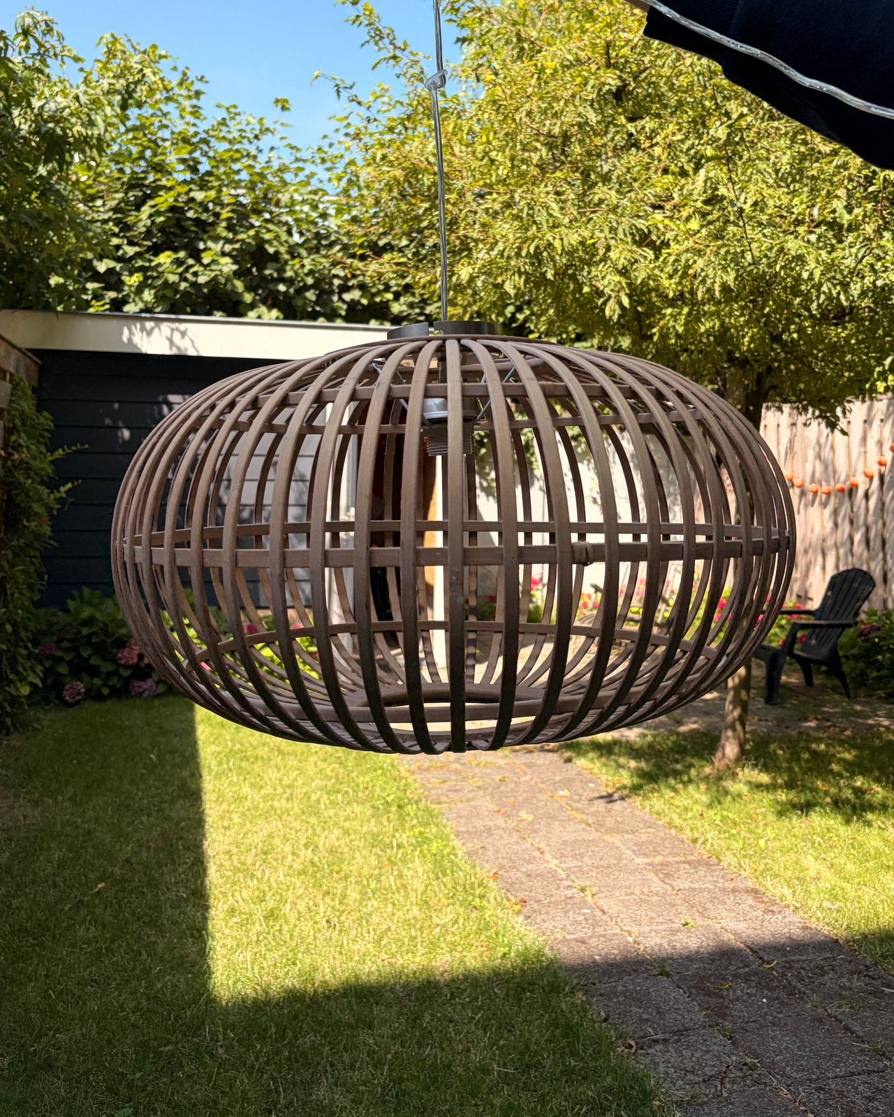Rotan hanglamp / plafondlamp 55CM, Huis en Inrichting, Lampen | Hanglampen, Ophalen, E27 (groot), Zo goed als nieuw, Rotan hanglamp / plafondlamp