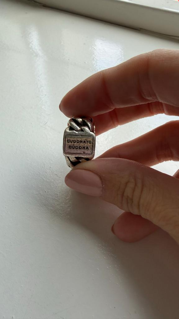 Buddha to Buddha ring maat 16 - Lichte beschadigingen, Sieraden, Tassen en Uiterlijk, Ringen, Ophalen, Gebruikt, Kleiner dan 17