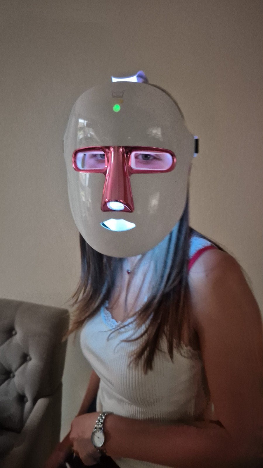 LED Lichttherapie Masker - Huidverjonging & Acne Behandeling, Ophalen of Verzenden, Zo goed als nieuw, Gehele gezicht, Verzorging