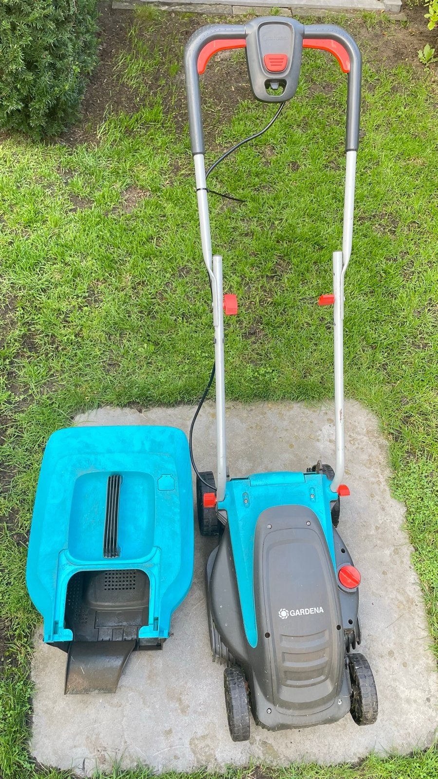 Gardena Elektrische Grasmaaier met Opvangbak, Ophalen, Cirkelmaaier, Gebruikt, Elektrische grasmaaier
