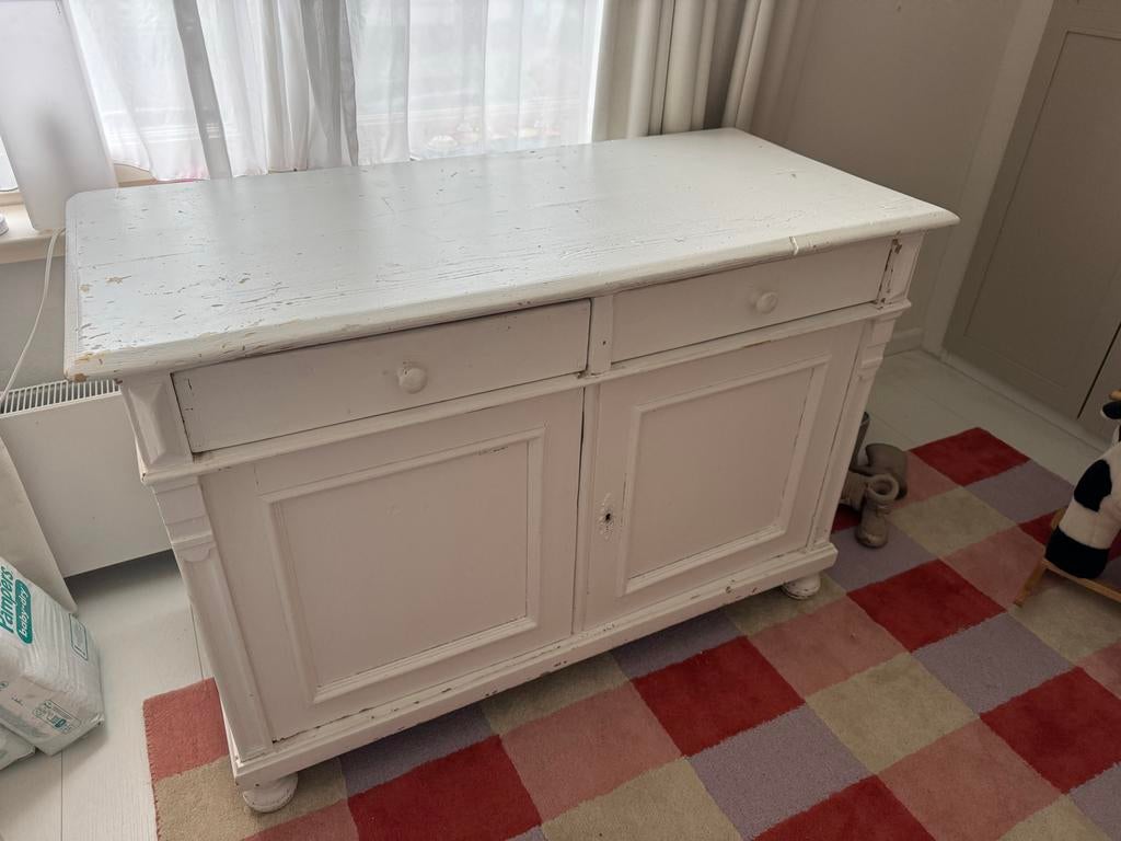 Klassieke houten commode 130 x 59,5 bij 89 cm hoog, Ophalen, Gebruikt, 50 tot 70 cm, 100 cm of meer