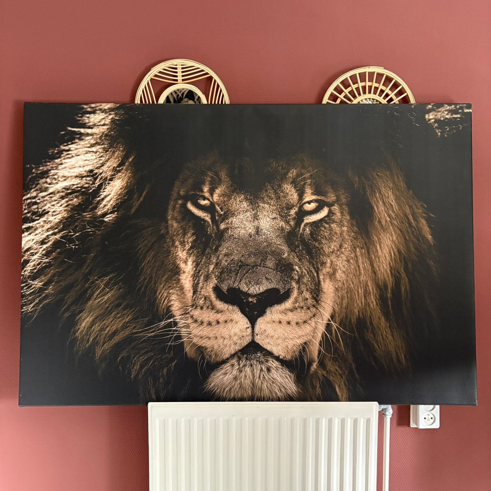 Canvas leeuw, Huis en Inrichting, Woonaccessoires | Schilderijen, Tekeningen en Foto's, Ophalen, Zo goed als nieuw, Schilderij