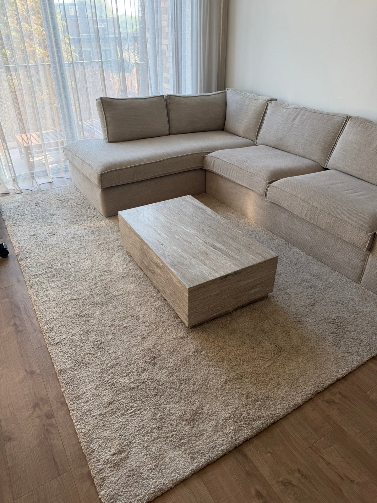 Vloerkleed beige 200x300, Ophalen, Gebruikt, Beige, 200 cm of meer