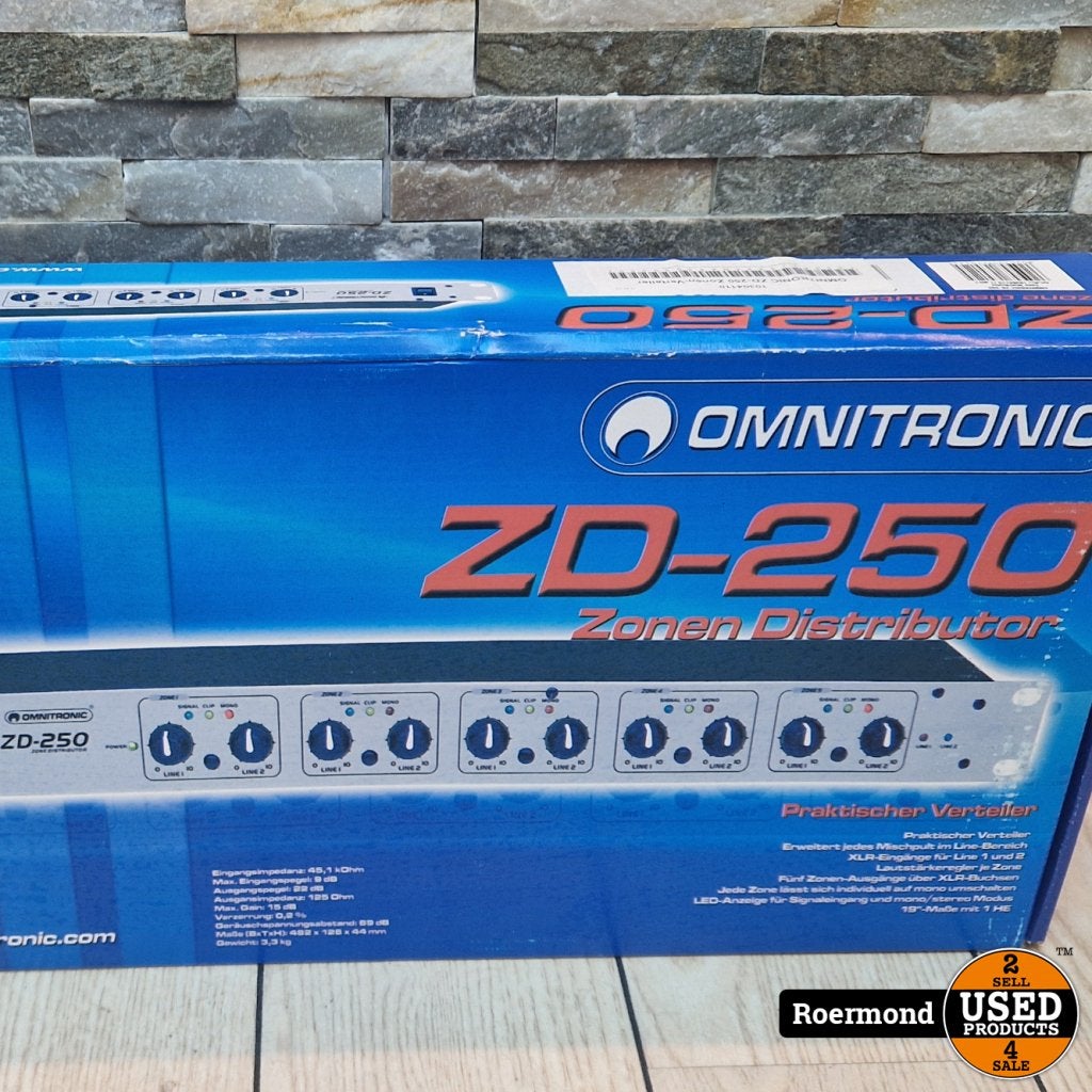 Omnitronic ZD-250  19 inch Mengpaneel (5 kanalen), Muziek en Instrumenten, Mengpanelen, Plantronics, Gebruikt, Support@plantronics.com