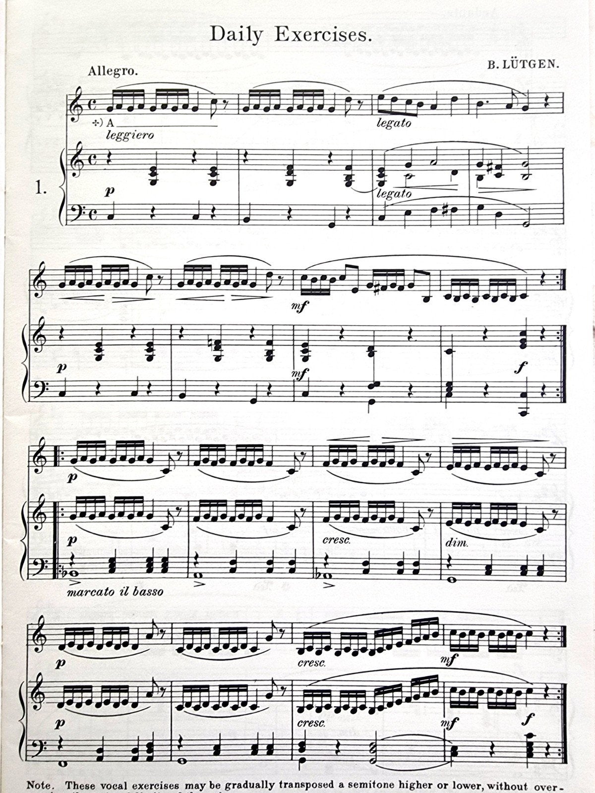 Lütgen Vocalises Vol. 1 - Medium Voice (bladmuziek) V38, Verzenden, Klassiek, Zang, Zo goed als nieuw