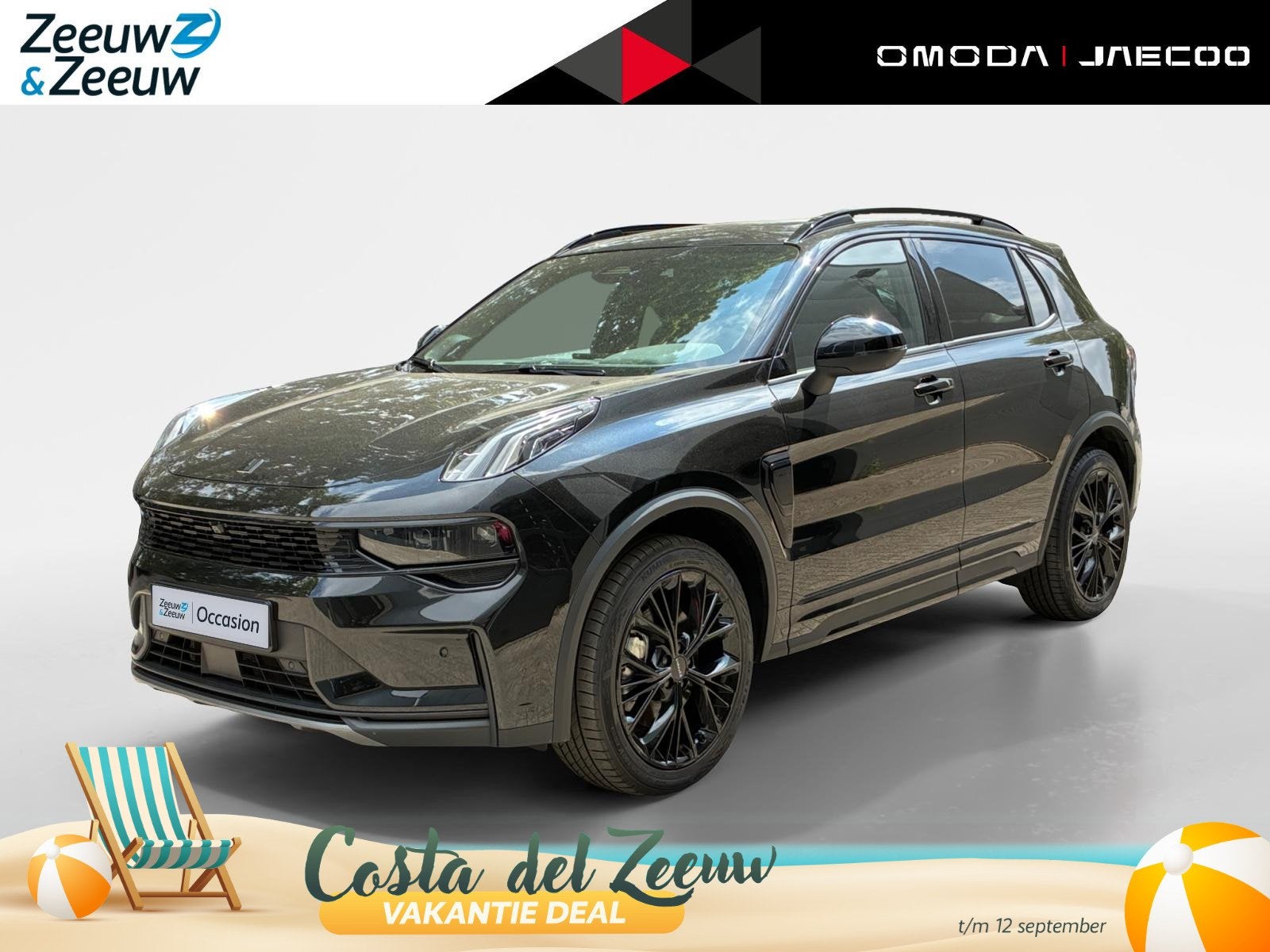 Lynk & Co 01 MORE LEDER | NAVI | PANO DAK | LM VELGEN BLACK, Auto's, Lynk & Co, Euro 6, 4 cilinders, Zwart, Plug-in hybride
