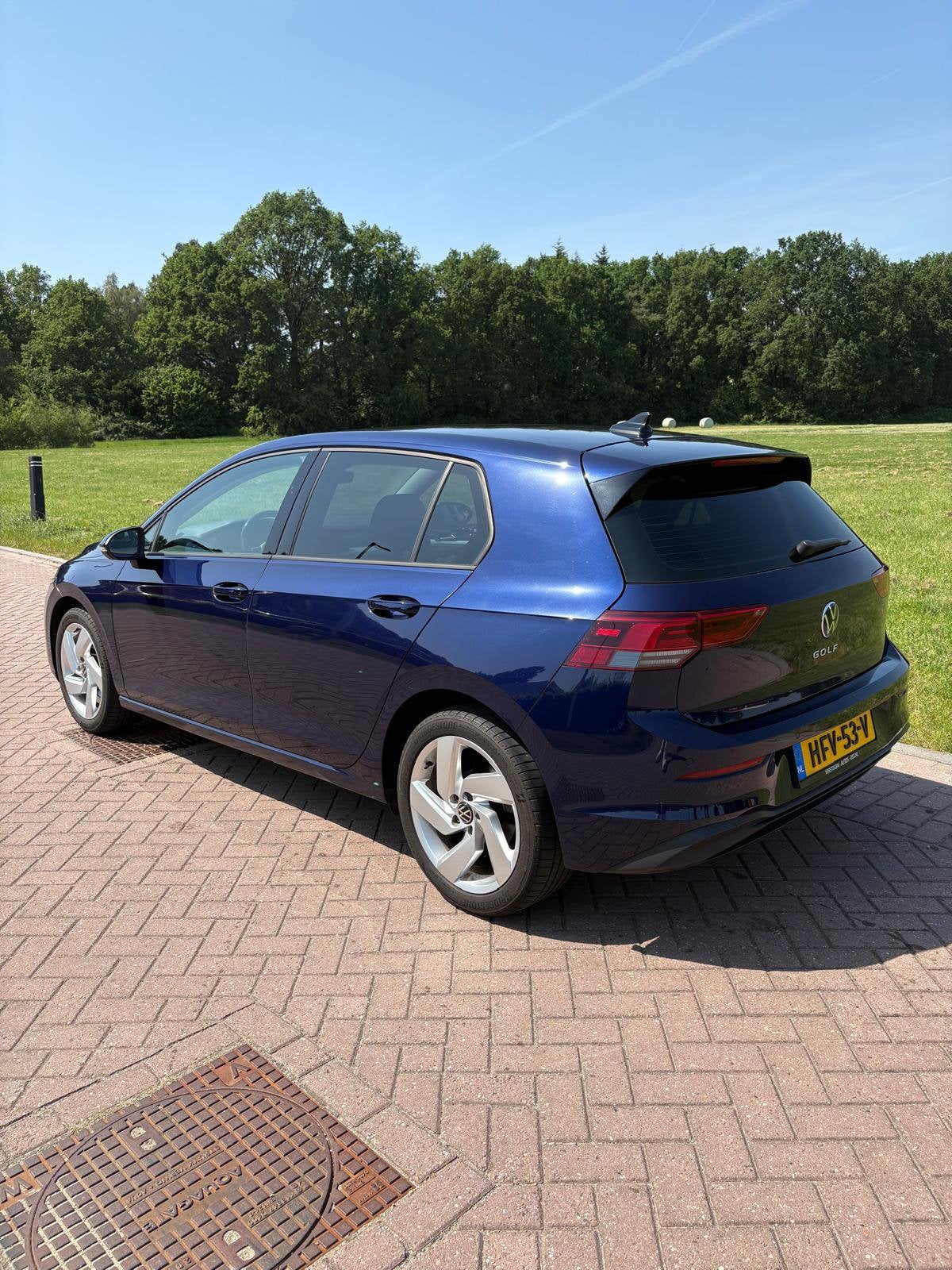 Volkswagen Golf 8, Auto's, Voorwielaandrijving, 1160 kg, Stof, Blauw