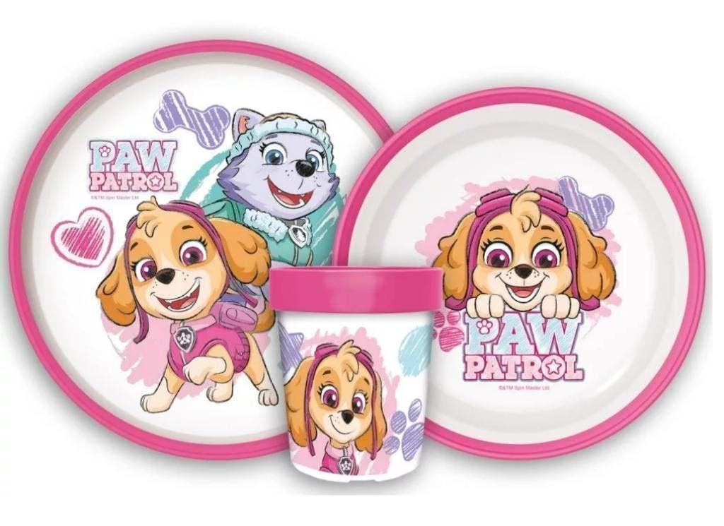 Paw Patrol Kinderservies Roze - Magnetron Dinerset / Eetset, Nieuw, Ophalen of Verzenden, Nvt, Nvt