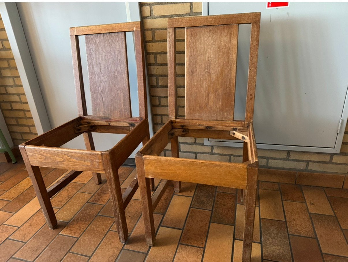 4 Antieke Amsterdamse School stoelen Willem Penaat.750, Ophalen