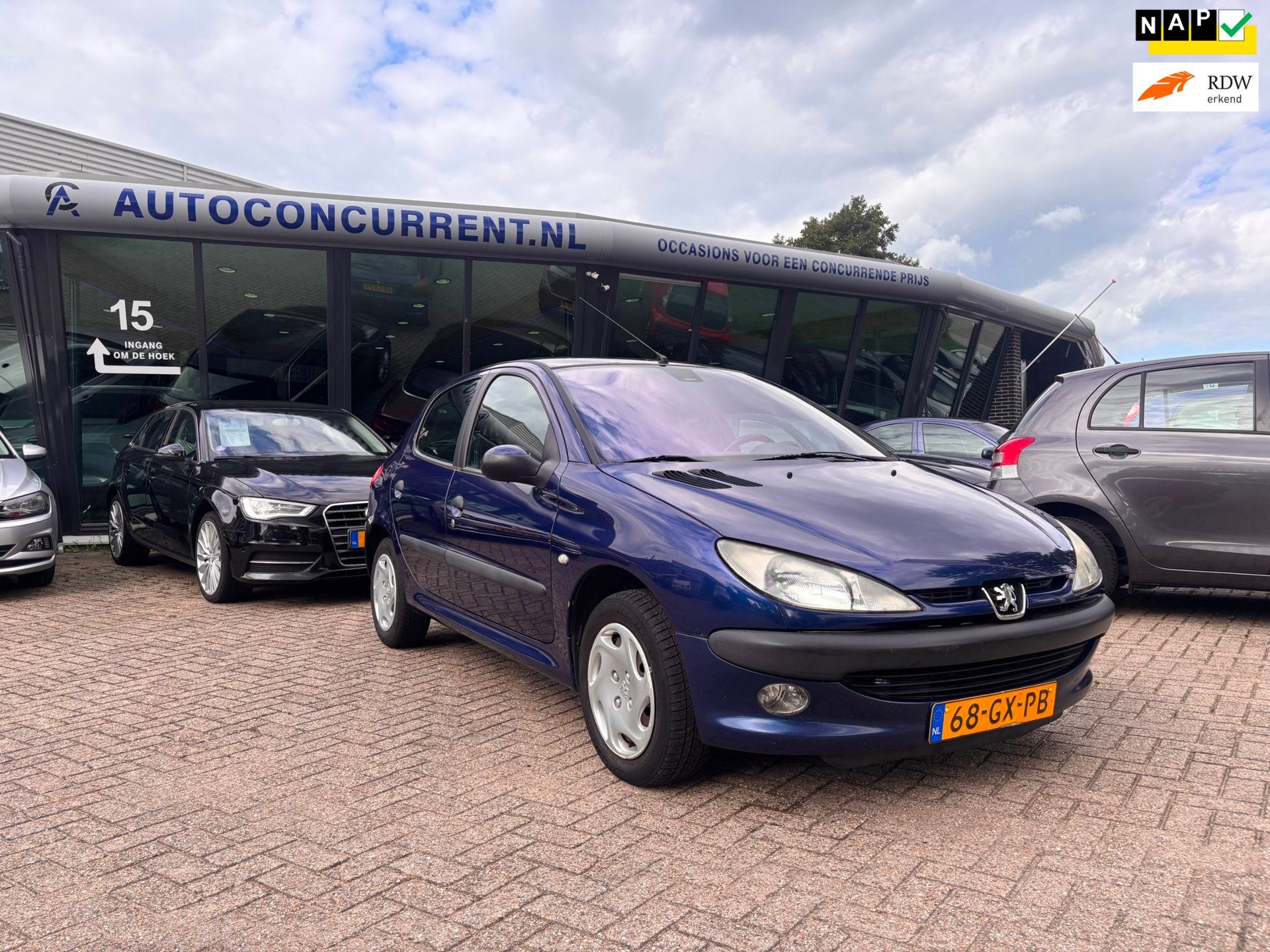 Peugeot 206 1.4 Gentry, Airco Inruil mogelijk., Auto's, Voorwielaandrijving, 4 cilinders, Blauw, Origineel Nederlands