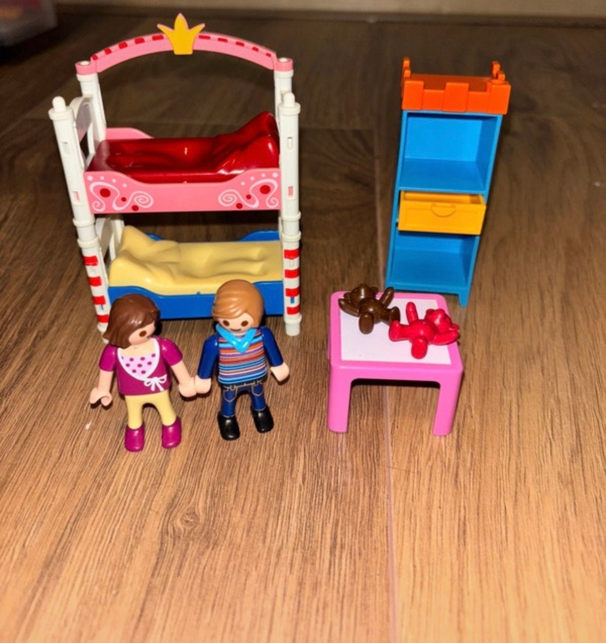 Playmobil Kinderkamer met stapelbed en figuren, Gebruikt, Complete set, Overige typen, Ophalen of Verzenden