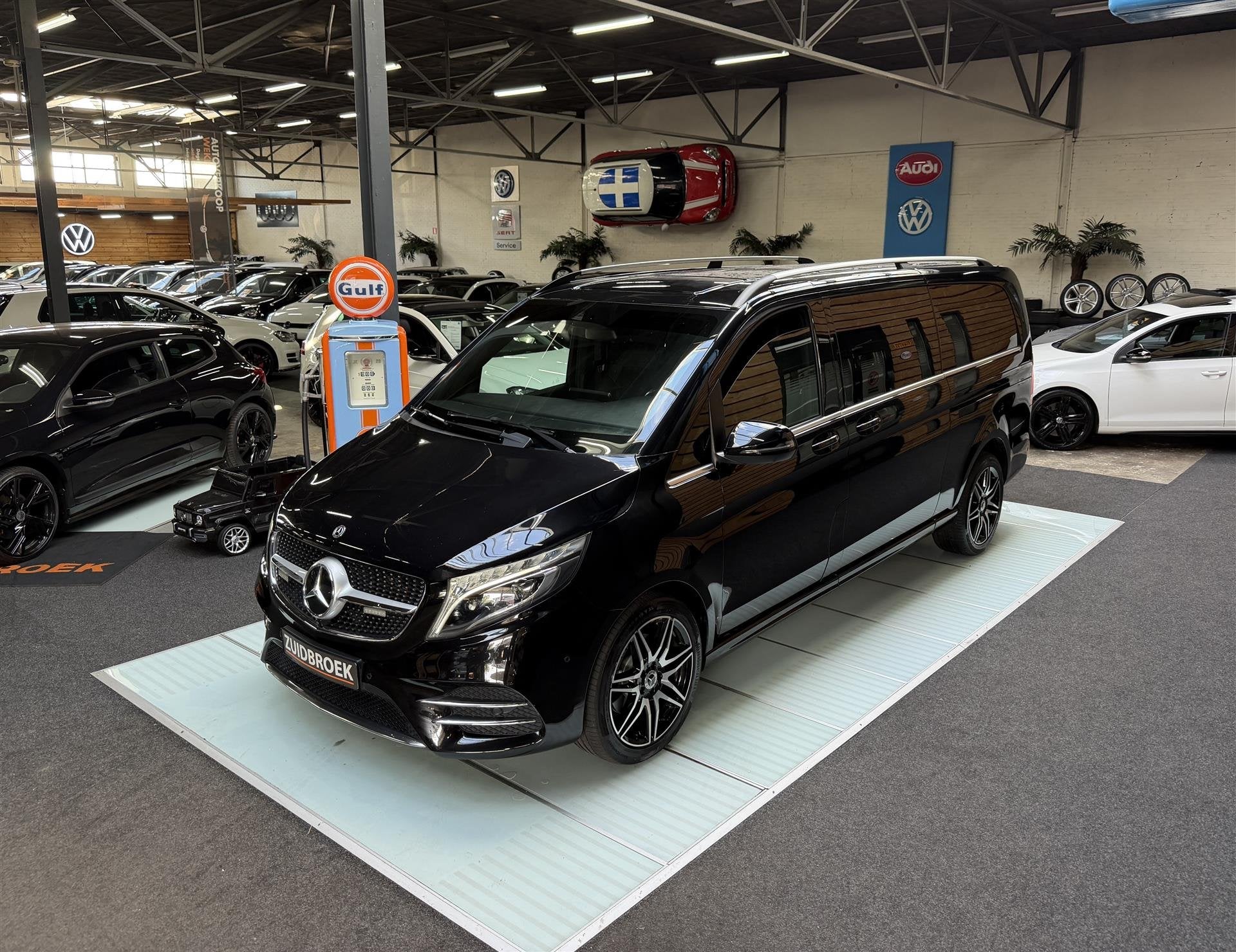 Mercedes-Benz V-klasse 300d XL AMG | Avantgarde | Leer | Bur, Auto's, Automaat, Euro 6, Zwart, Bedrijf