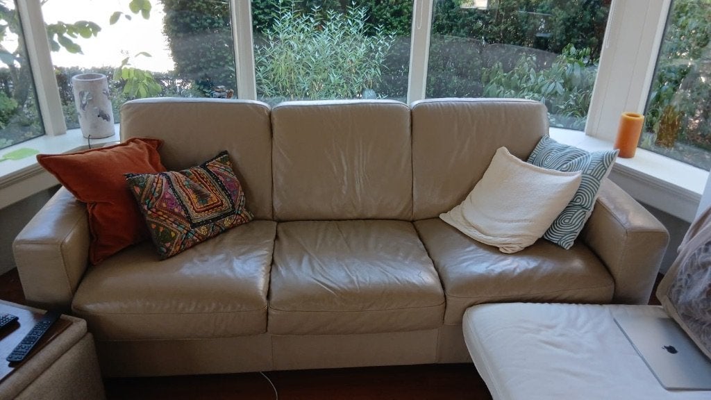Slaapbank, Ophalen, Zo goed als nieuw, Tweepersoons, Beige