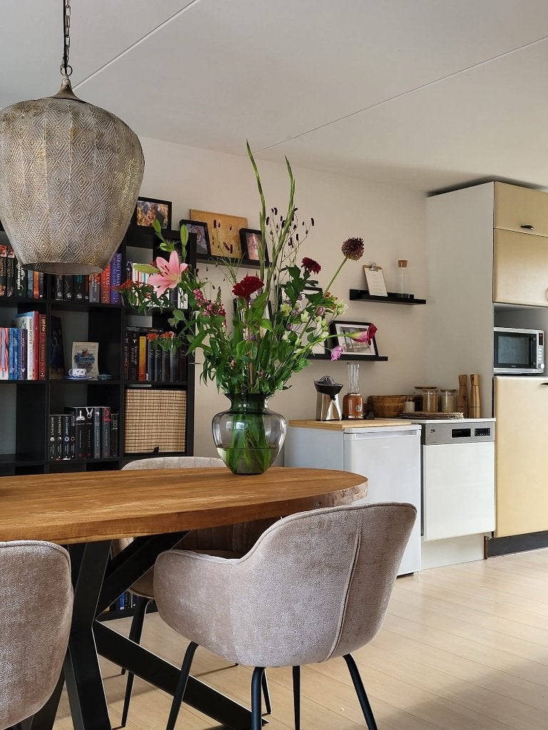 Hanglamp/Eettafellamp - vintage/industriële look (goud/wit), Ophalen, Zo goed als nieuw, Metaal, E27 (groot)