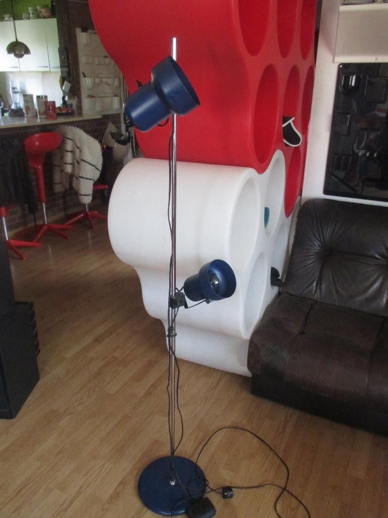 jaren 70 design vloerlamp blauw Dijkstra vintage retro, Huis en Inrichting, Lampen | Vloerlampen, Gebruikt, ?, Dijkstra, Metaal