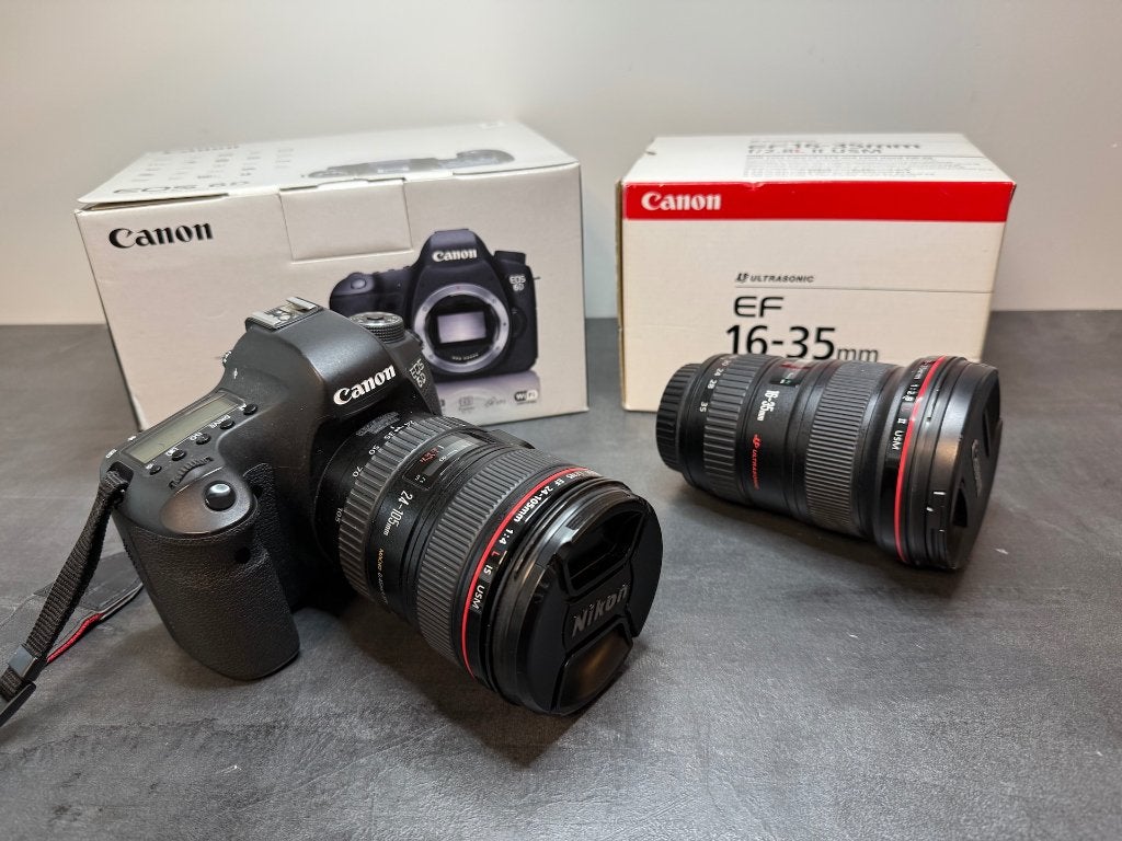 Canon EOS 6D met 24-105mm en 16-35mm lenzen, Audio, Tv en Foto, Fotografie | Lenzen en Objectieven, Ophalen, Canon, Standaardlens
