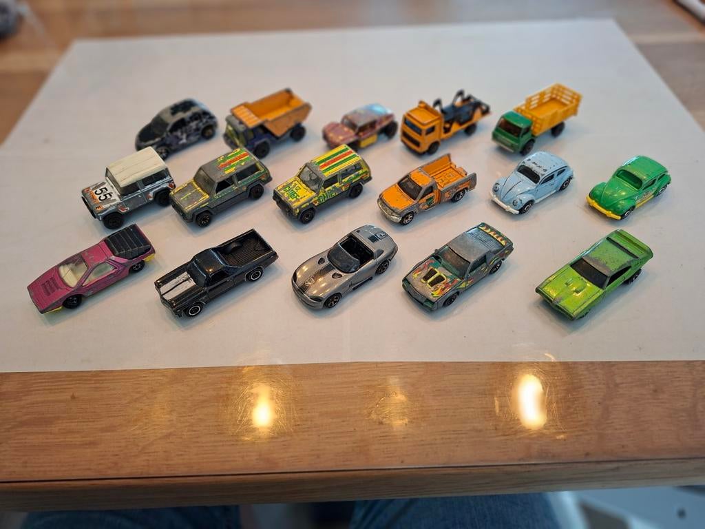 16 Matchbox auto's van voor 2000 - Redelijke conditie, Ophalen of Verzenden, Gebruikt, Auto, Matchbox