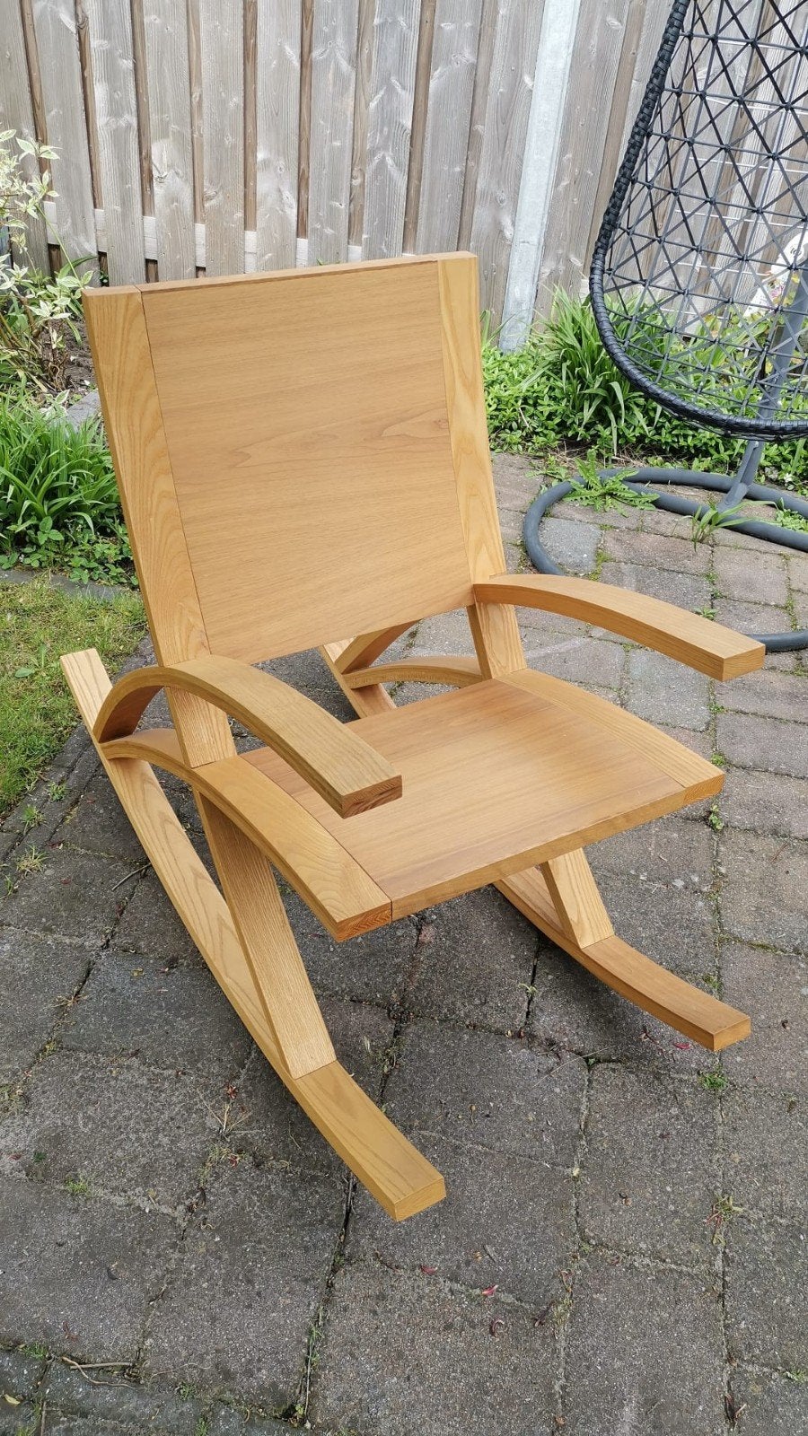 Zelfgemaakte schommelstoel, Ophalen, Bruin, Hout, Eén