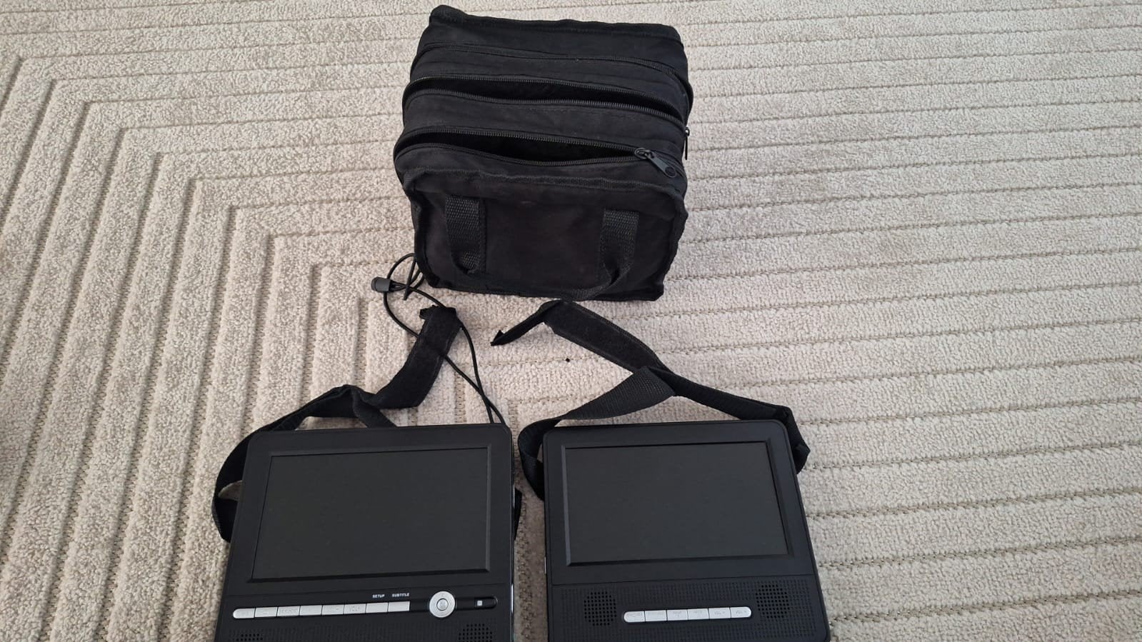 Complete portable auto DVD-speler met 2 schermen | USB/SD, Ophalen, Zo goed als nieuw, Overige merken