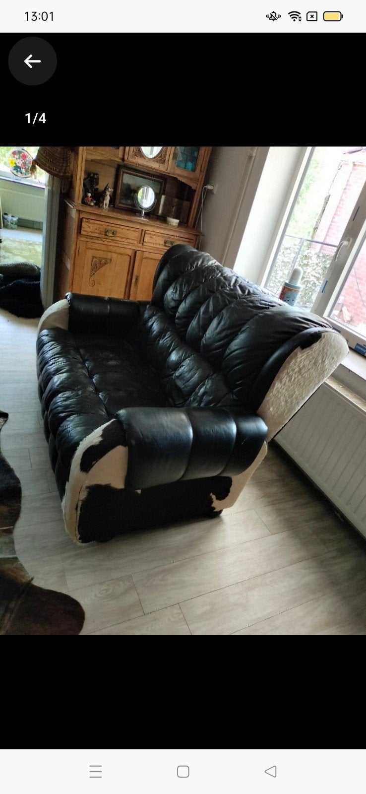 2 persoons bankje koeienhuid, Huis en Inrichting, Ophalen, 150 tot 200 cm, Tweepersoons, 75 tot 100 cm