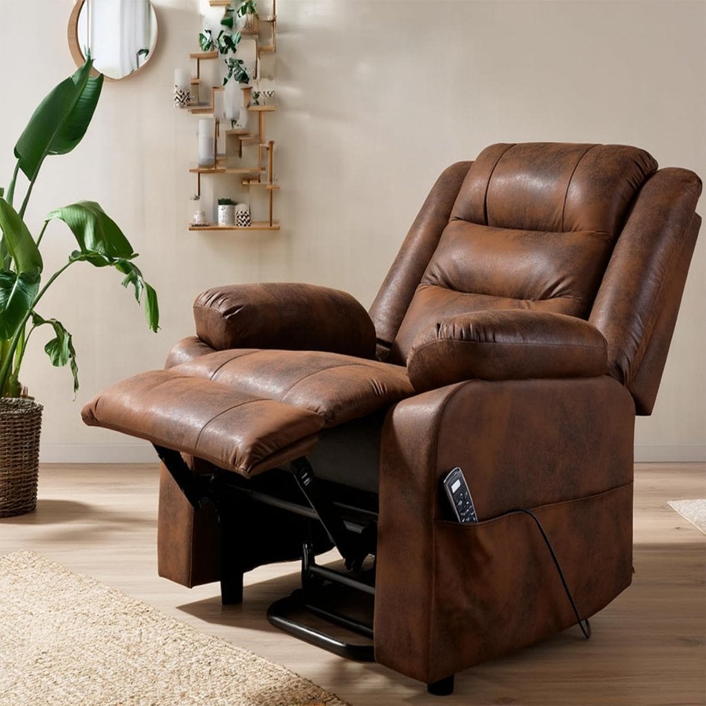 Elektrische Massage Sta-Op-Stoel. Relaxstoel Met Lift Bruin., Ophalen of Verzenden, Nieuw, 75 tot 100 cm, 50 tot 75 cm