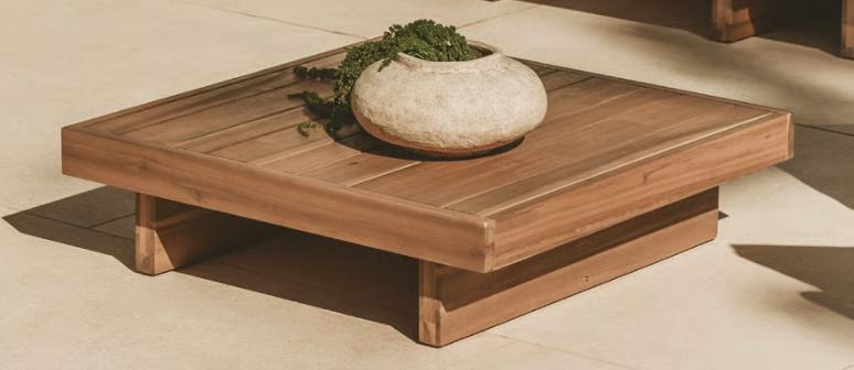 Dailin Square Garden salontafel 75x75cm Acacia hout, Ophalen of Verzenden, Nieuw