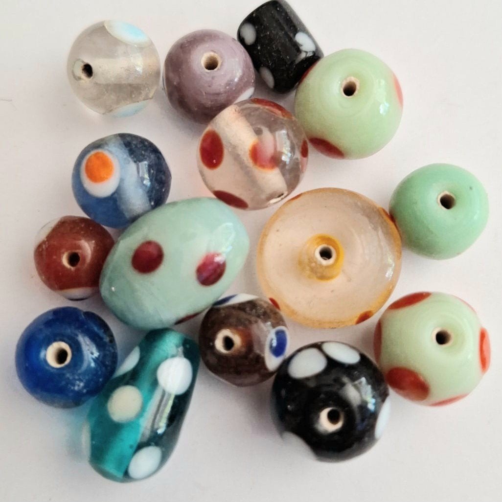 Lampwork glaskralen mix 1-2 cm 1, Verzenden, Nieuw, Kraal