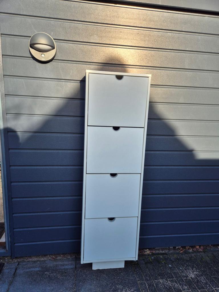 Schoenenkast met 4 lades - Wit, Huis en Inrichting, Kasten | Schoenenkasten, Gebruikt, Ophalen
