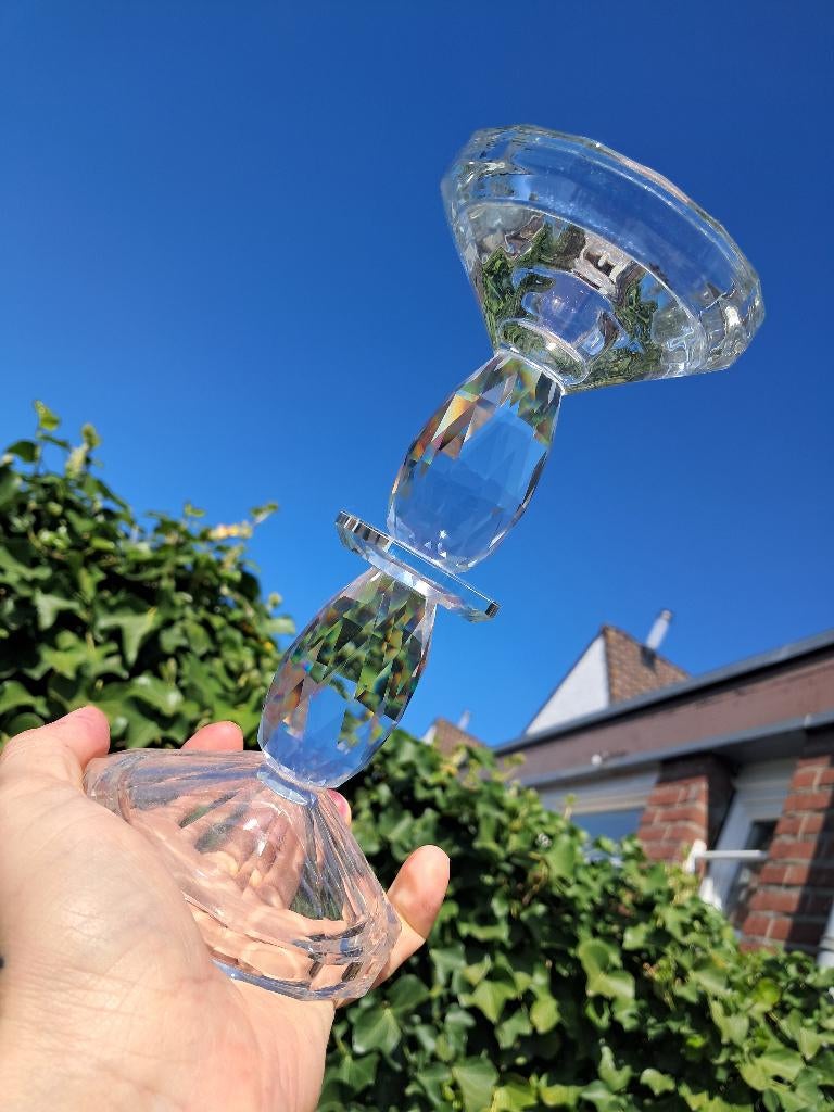 12 Kristallen kandelaars + gratis led kaarsjes, Overige materialen, Ophalen of Verzenden, Zo goed als nieuw, Kandelaar
