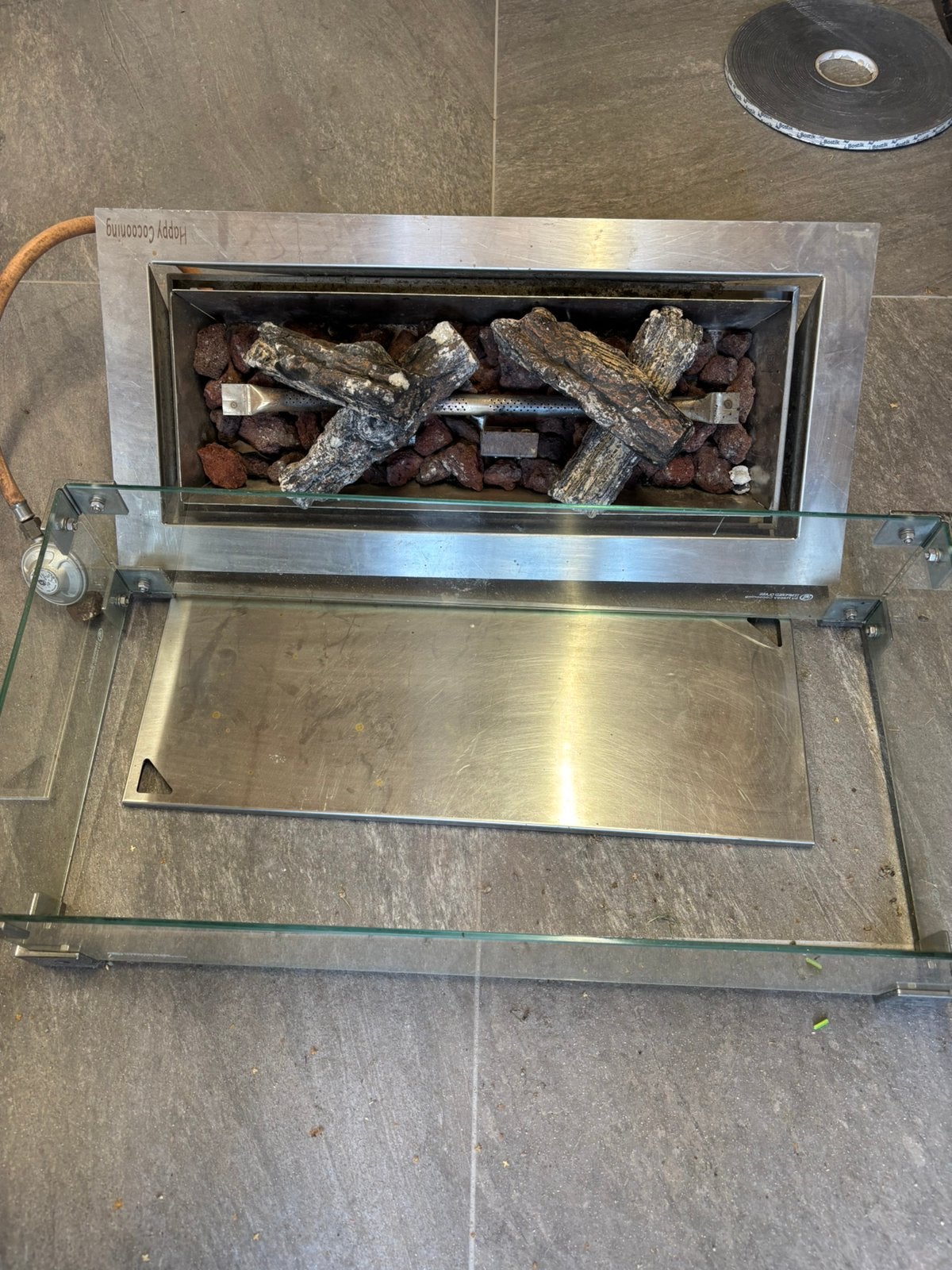 Tafelhaard met glazen frame, Tuin en Terras, Ophalen of Verzenden, Gebruikt