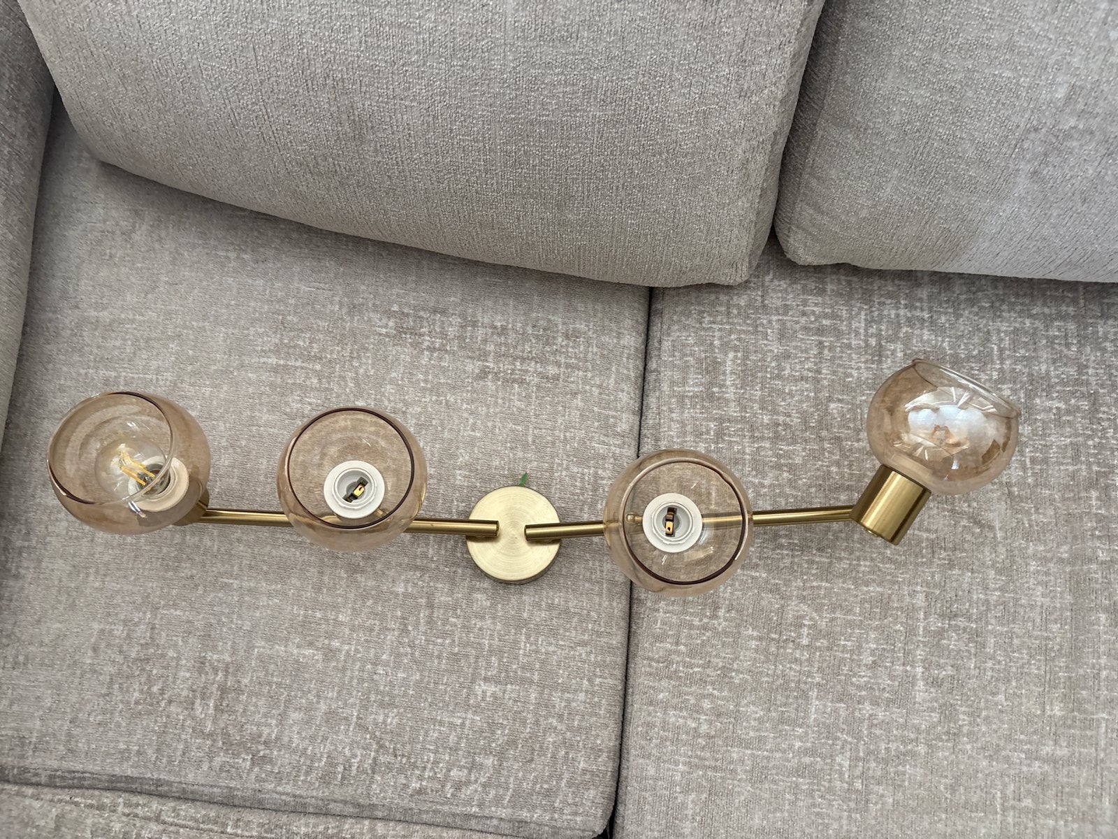 Moderne LumenXL lamp met 4 lichtpunten, Overige merken, E14 (klein), Zo goed als nieuw, Goud