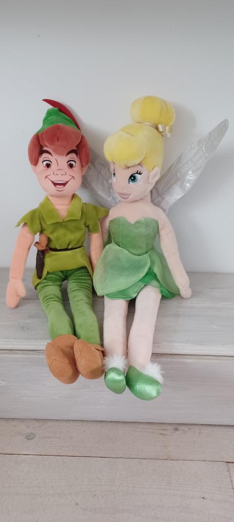 Disney knuffel Peter Pan en Tinkerbell, Ophalen of Verzenden, Peter Pan of Pinokkio, Gebruikt, Knuffel