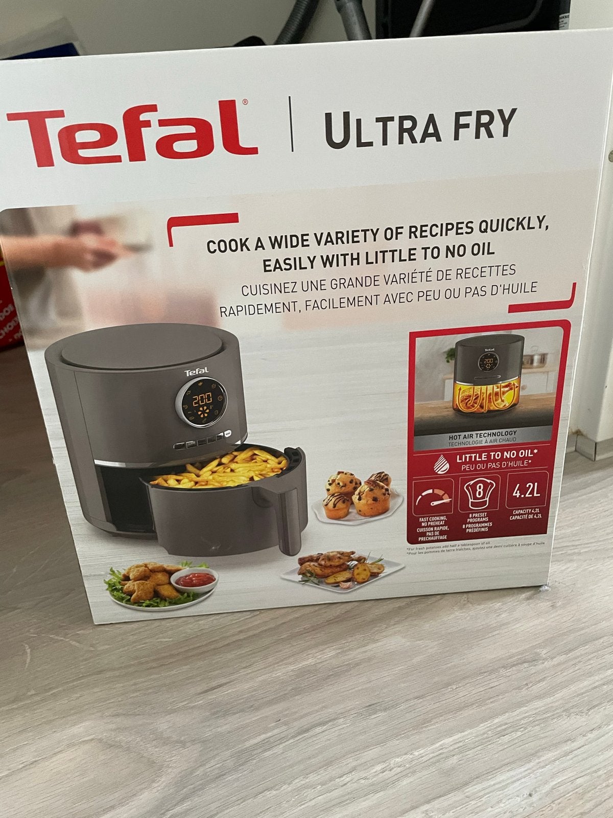 Tefal Ultra Fry heteluchtfriteuse - 4.2L, Ophalen of Verzenden, Nieuw, Airfryer, 1500 gram of meer