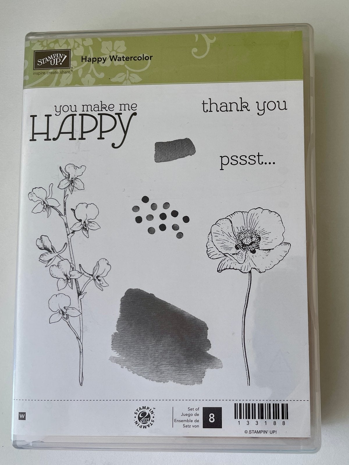 Stampin' Up! Happy Watercolor Stempelset, Ophalen of Verzenden, Gebruikt, Houten stempel