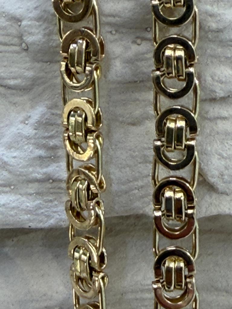 Gouden Koningsketting 585 GJ - Prachtig Design, Sieraden, Tassen en Uiterlijk, Kettingen, Www.bredajuwelier.nl, Nieuw, Ophalen of Verzenden