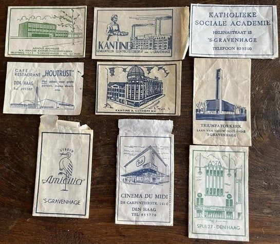 10 Suikerzakjes met bekende Haagse gebouwen, Ophalen of Verzenden