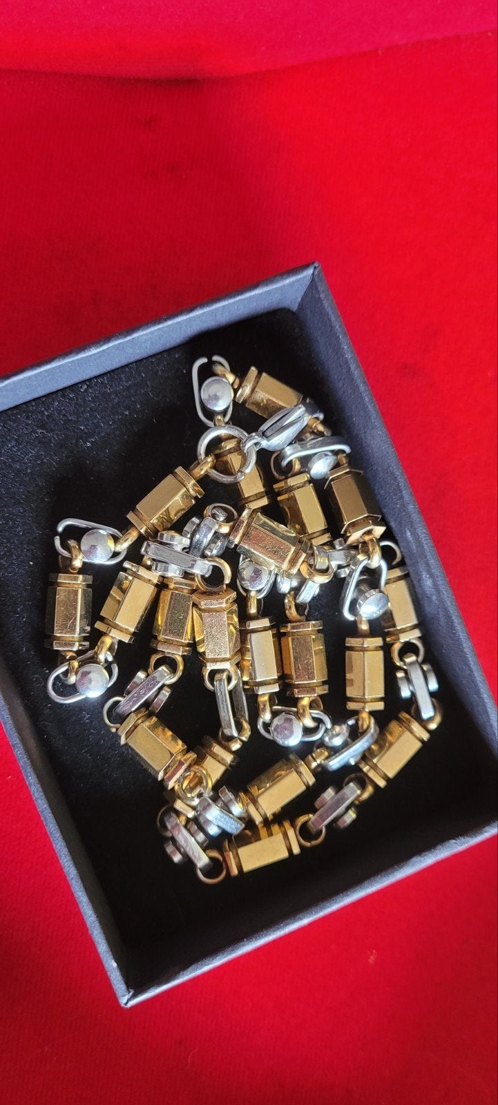 Stijlvolle bicolor ketting - Goud en Zilverkleurig, Sieraden, Tassen en Uiterlijk, Kettingen, Ophalen of Verzenden, Nieuw, Goud