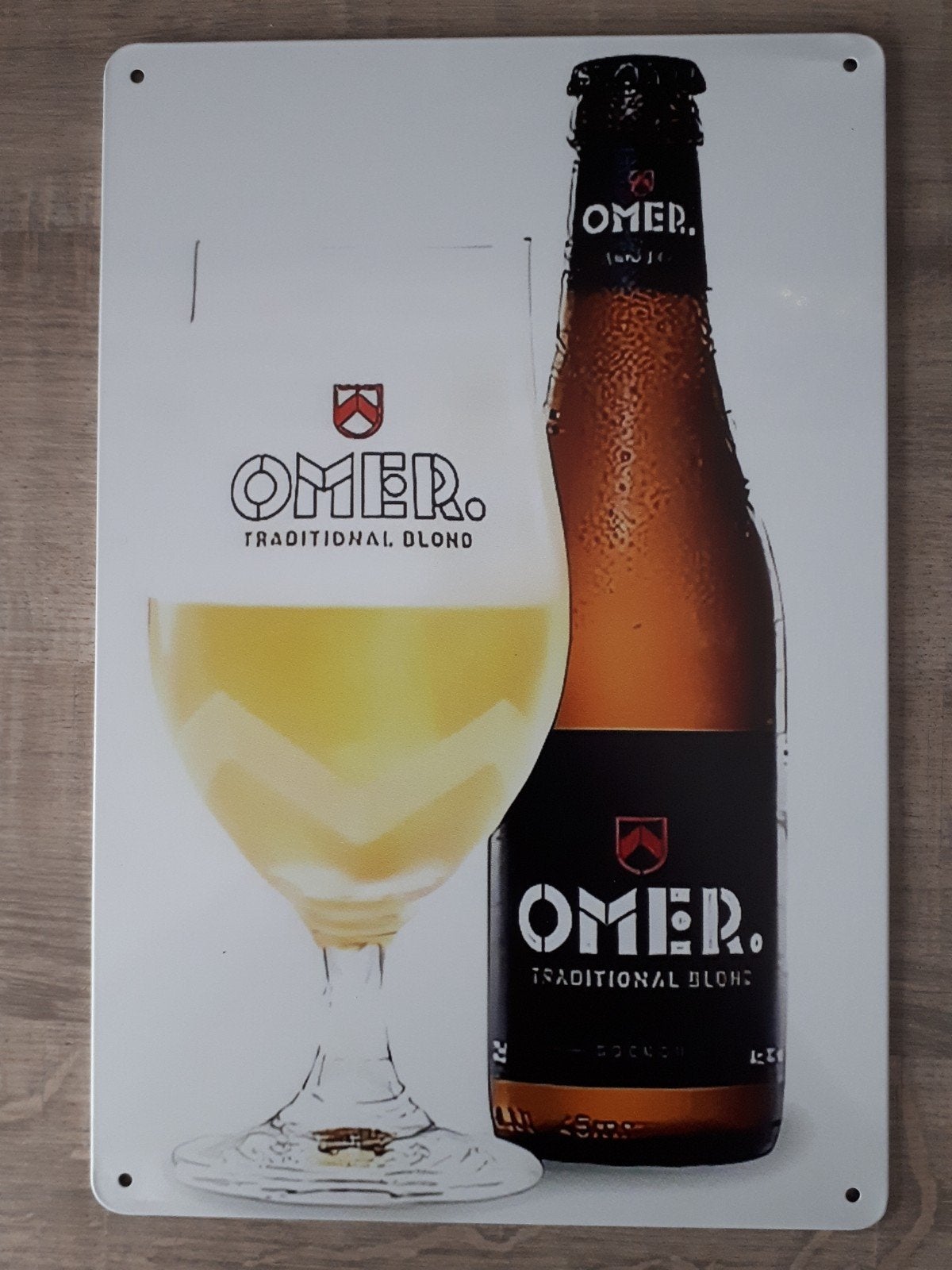 Omer Bier 20x30 cm Metalen Reclamebord, Verzamelen, Ophalen of Verzenden, Nieuw, Reclamebord, Plaat of Schild, Overige merken