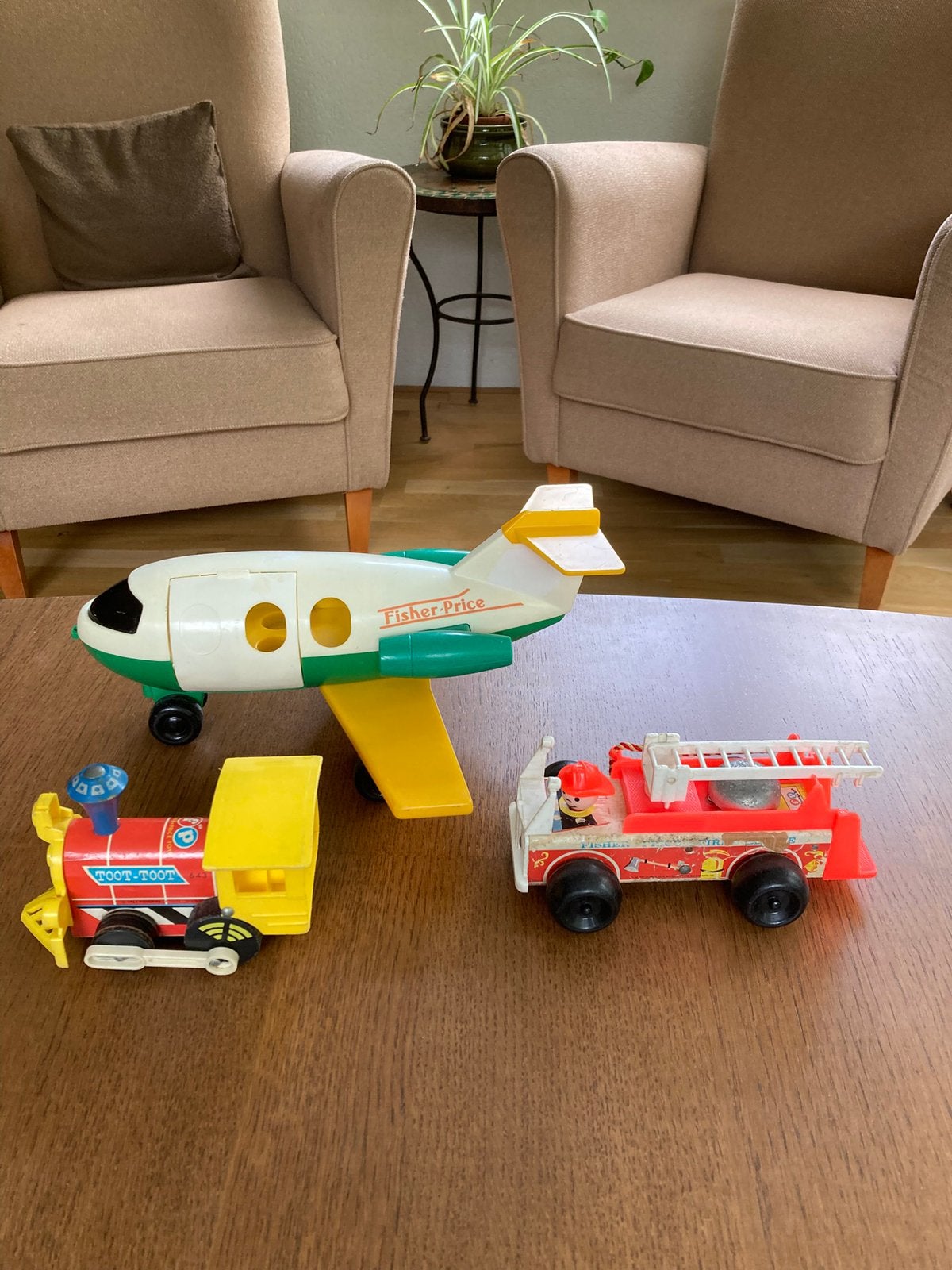 Vintage Fisher Price , drie voertuigen, Ophalen of Verzenden, Gebruikt, Auto of Voertuig