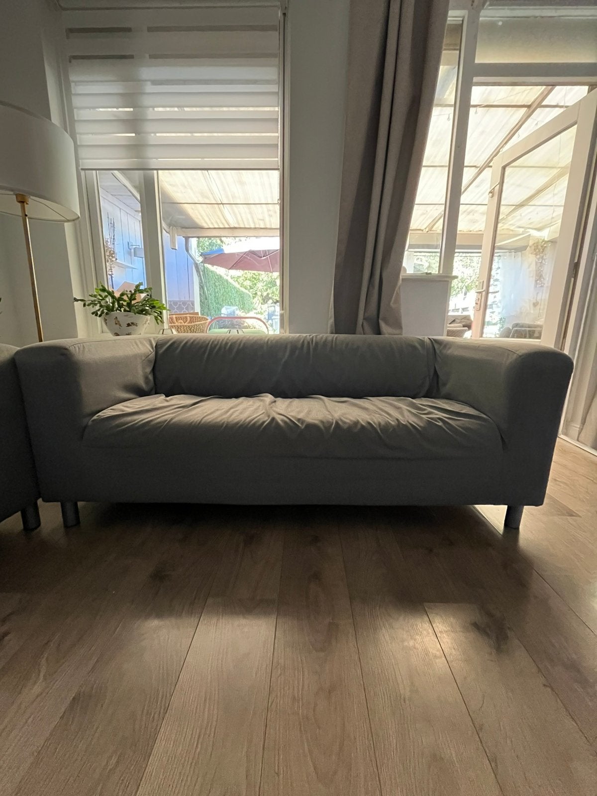 2 Grijze ikea Klippan sofa, Ophalen, Minder dan 75 cm, Tweepersoons, Zo goed als nieuw