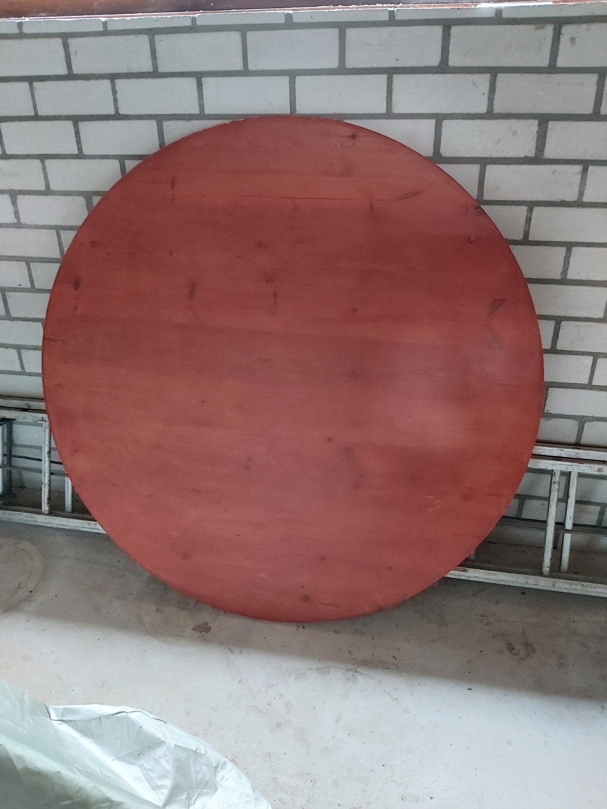 tafelblad rond grenen diameter 128 cm, Ophalen, Gebruikt, Rond, Tafelblad