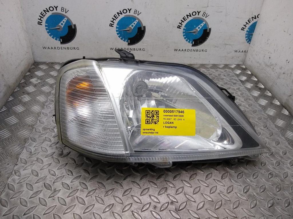DACIA LOGAN 1.6-16V LAUREATE 7P. KOPLAMP R 2007, Ophalen of Verzenden, Gebruikt, ARN erkend