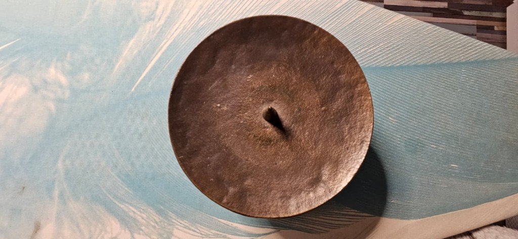 Zware bronzen kaarsenstandaard, Antiek en Kunst, Ophalen, Brons