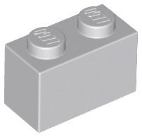 Lego Bouwstenen 1x2 lichtblauw grijs 8 stuks, Ophalen of Verzenden, Gebruikt, Losse stenen, Lego