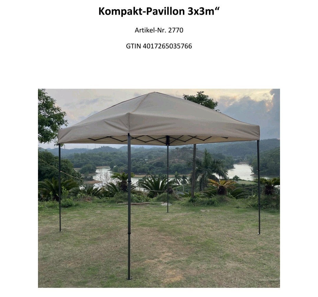 Compact Paviljoen 3x3m - Ruim en Opvouwbaar, Ophalen, Opvouwbaar, Minder dan 4 meter, Nieuw