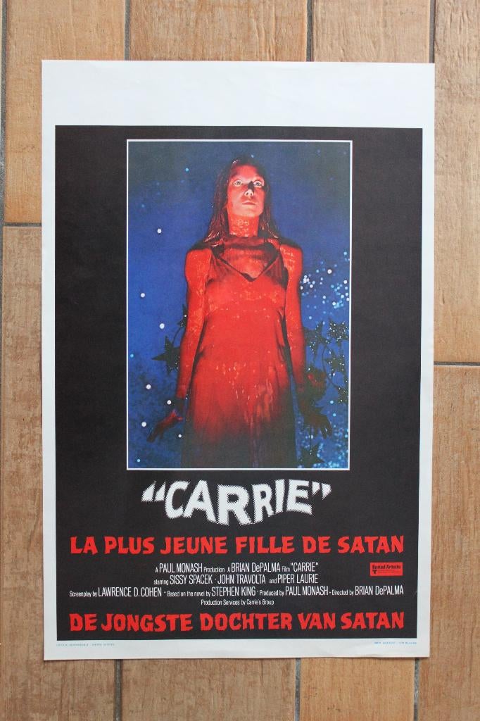 filmaffiche Carrie Brian De palma 1976 filmposter, Rechthoekig Staand, Ophalen of Verzenden, Zo goed als nieuw, A1 t/m A3