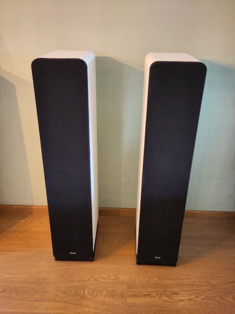 Witte vloerstaande luidsprekers Teufel Ultima 40 MK2, Audio, Tv en Foto, Vloerstaande luidspreker, Basreflex, Zo goed als nieuw