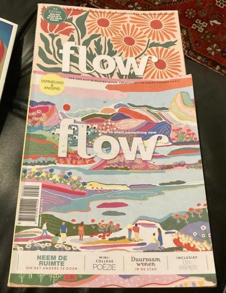 Flow Magazine tijdschrift - Set van 5 inspirerende edities, Ophalen of Verzenden, Zo goed als nieuw, Glossy