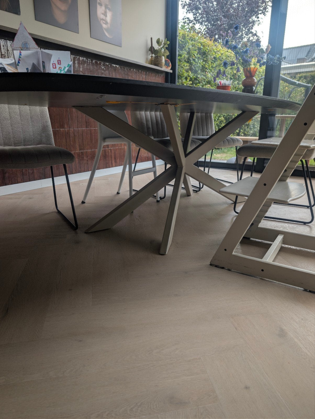 Eettafel 300x120 cm mat zwart HPL, Huis en Inrichting, Tafels | Eettafels, Ophalen, Overige materialen, Gebruikt, 100 tot 150 cm
