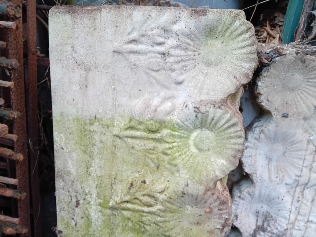 Betonnen borderranden met bloemdecor "De Evenaar" Eemnes, Ophalen, Gebruikt, Minder dan 30 cm, Rond
